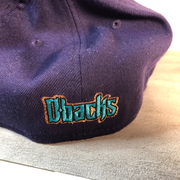 VINTAGE 90’s ARIZONA DIAMONDBACK MLB FITTED BASEBALL CAP 39 Fifty S/M flex fit - Picture 10 of 10